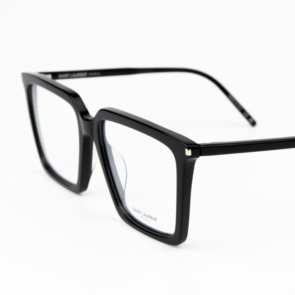 NEW Saint Laurent SL474OPT 001 Black Square Women Eyeglasses - Picture 6 of 11